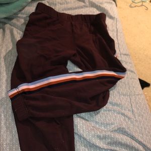 maroon cotton joggers